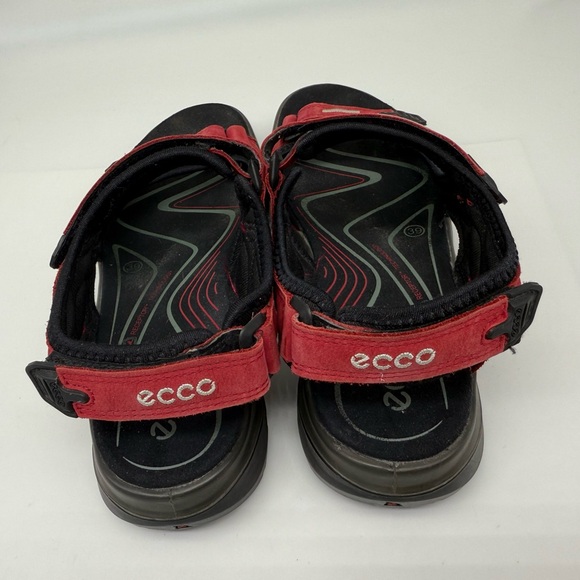 ECCO Yucatán Women’s Hiking Sandals Size 39 US 8 Red Black Velcro Straps used - Picture 5 of 6